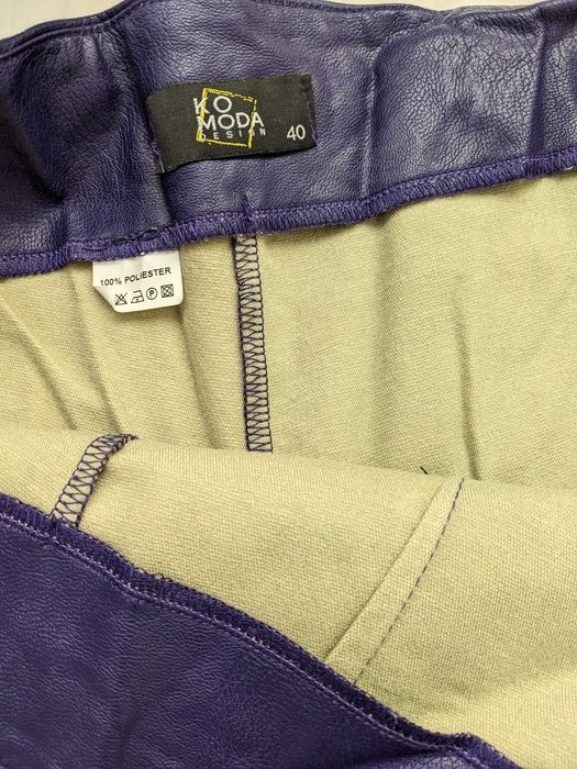 Pantaloni piele ecologică mov/purple – mărime 40 (potriviți S/M)