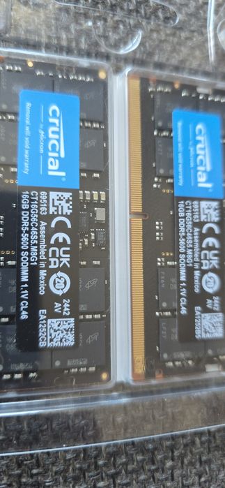 Memoria RAM Crucial DDR5 32Gb 5600 Sodimm CT2K16G56C46S5