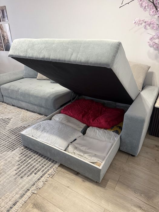 Coltar extensibil 305 cm, 2 lazi de depozitare spatioase