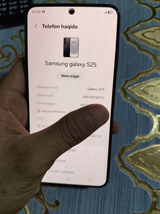Samsung S25 xotrasi 12.128gb