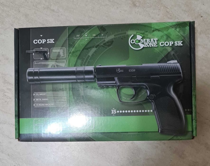 Pistol airsoft Combat Zone Cop SK Umarex CO2 modificat > 3 jouli