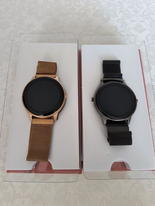 Set 2 SmartWatch-uri LW11-Gold+Negru, Android/IOS, 2 la preț de 1