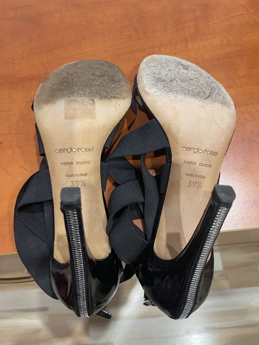 Sandale negre Sergio Rossi