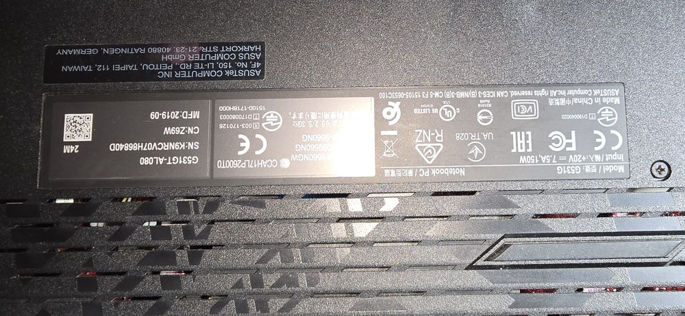 Laptop Gaming ASUS ROG Strix G531G i7-9750H | 32GB RAM | 512GB NVMe