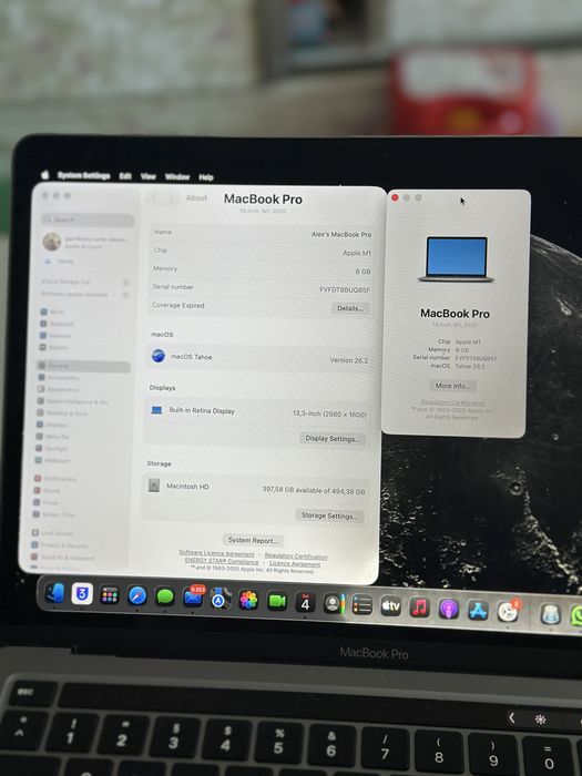 Macbook a2338 m1 512gb ssd