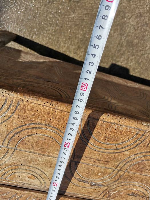 Ladă de zestre veche din lemn masiv, sculptată manual, autentică