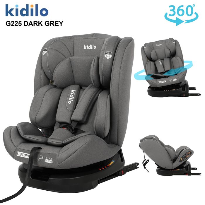 Детское автокресло  Kidilo Isofix вращением 360 градусов с 0 до 12 лет