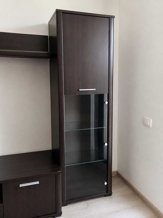 Mobilă living Mobexpert – corpuri multiple, maro închis