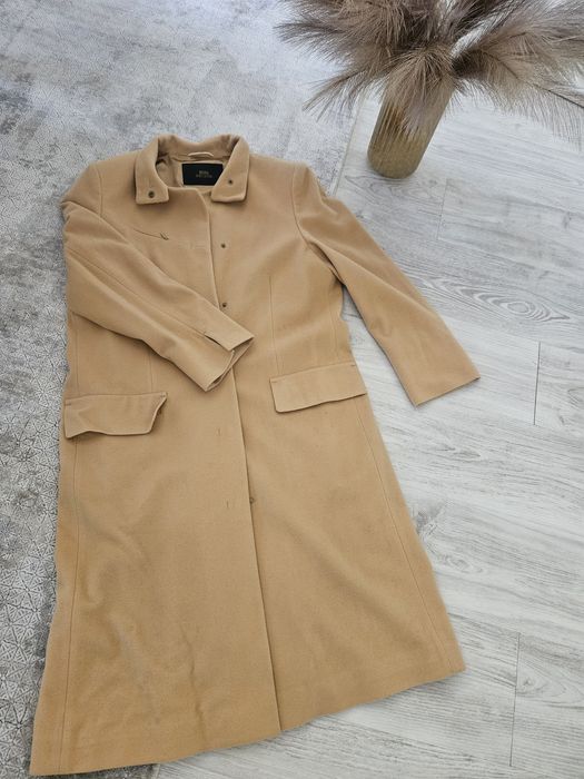 Palton lână bej femei