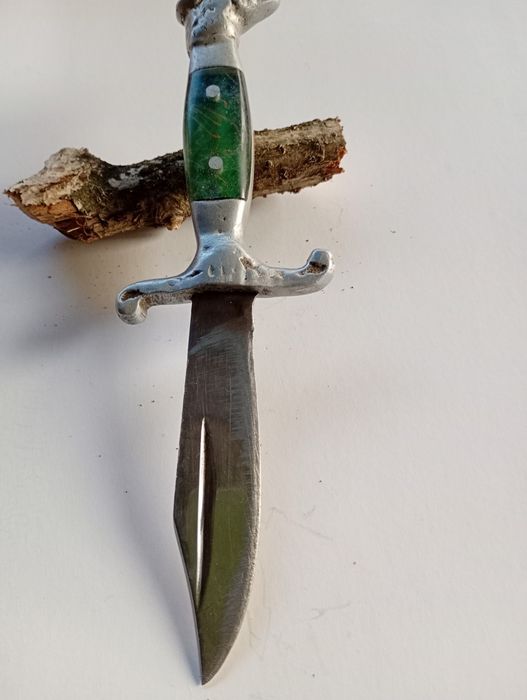 Cuțit vechi lamă inox mâner aluminiu