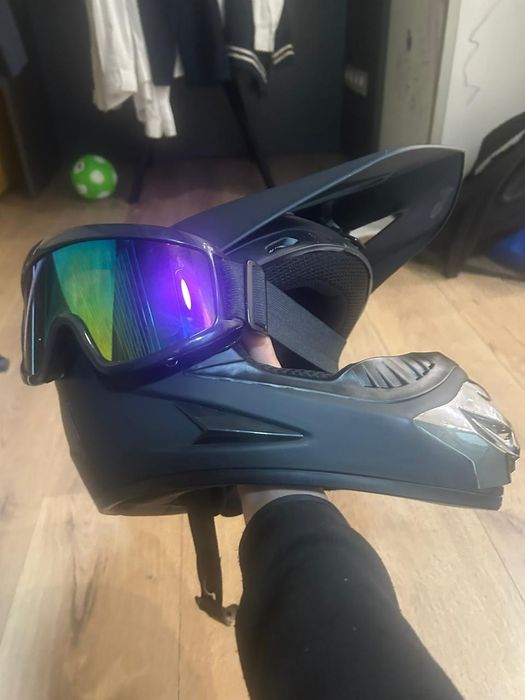 Шлем мотокросс черный