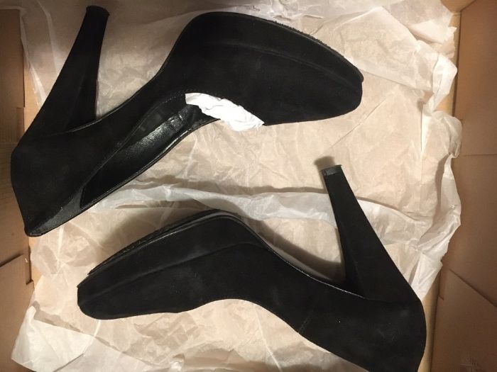 Pantofi piele intoarsa negri Eden Paris 37