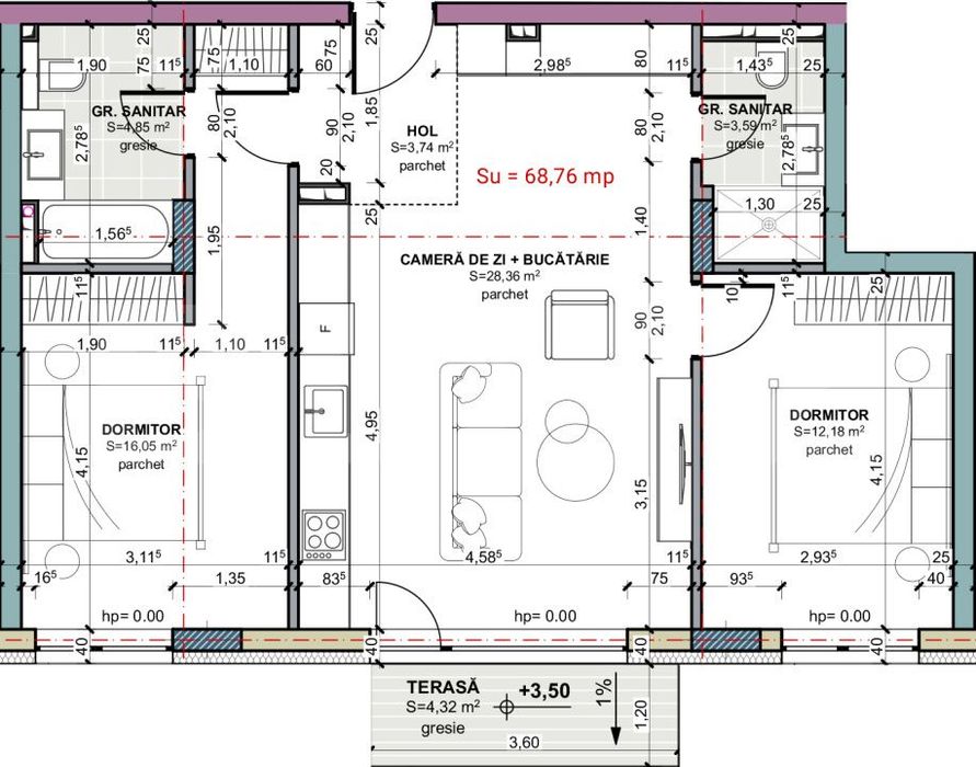 Apartament 3 camere, 2 bai, etajul 1, zero comision, Terra Oasului — fotografia 3
