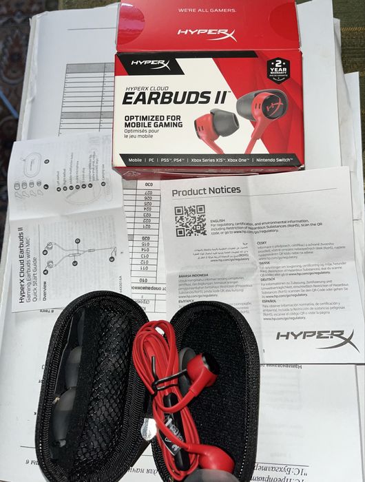 Наушники HyperX Cloud EarBuds 2 красный