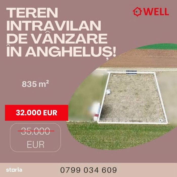 Teren intravilan de vânzare în Angheluș!