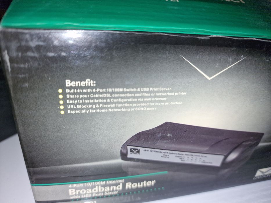 Canyon Broadband Router Ruter with Usb Prinr Server 4 port 10 100 m internet