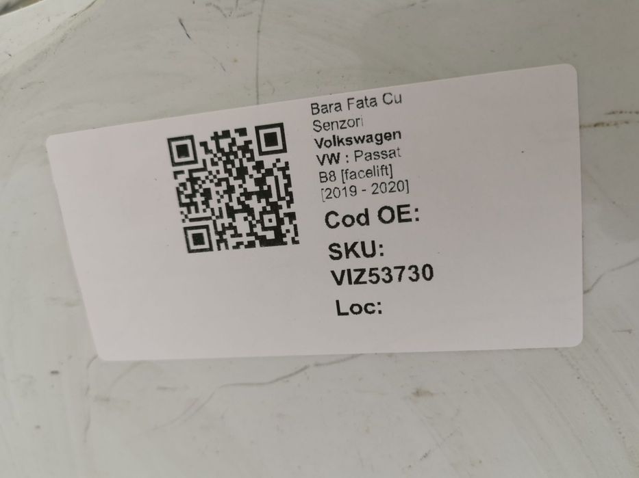 Bara Fata Cu Senzori Volkswagen VW Passat B8 [facelift] 2019 2020 Orig