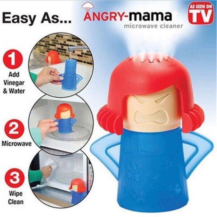 Set 2 buc. curatator cu vapori pentru cuptor cu microunde, Angry Mama
