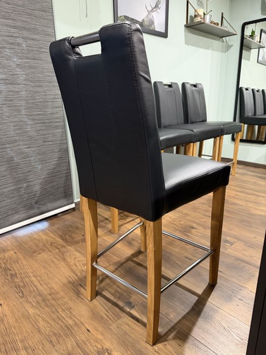 Столове 5 броя Масив/Кожа