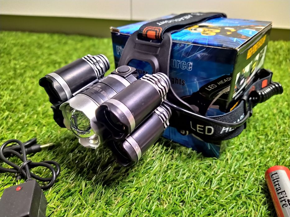 Lanterna frontala de cap cu Lupa si Zoom, 5 x T6 Led Cree Puternica!