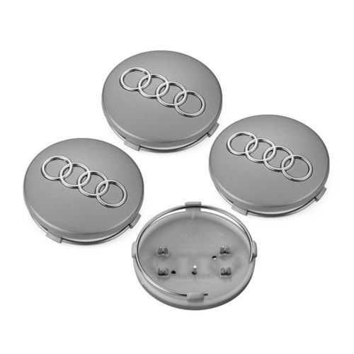 Set 4 Embleme Capace Jante Audi 60mm / 68mm Capacele Roti Negru / Gri