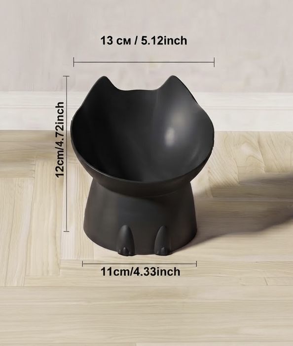 Миска стеклянная на подставке для кошек, котят .