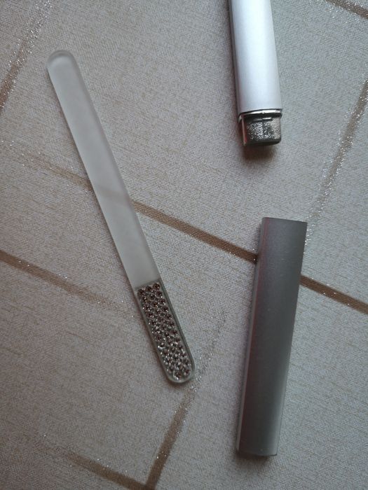 Стъклена пила за нокти, вечна, с кристали swarovski