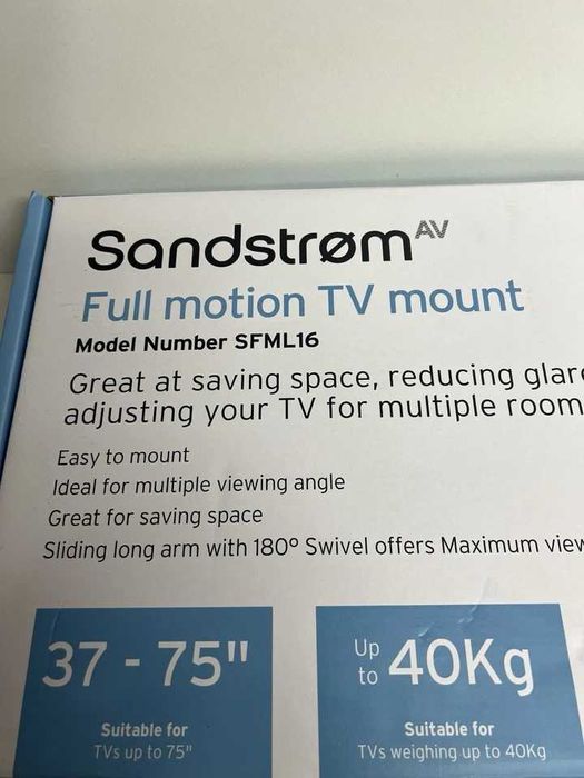 ТВ стойка телескопична (до 680 мм. от стената) SANDSTROM SFML16 37-75"