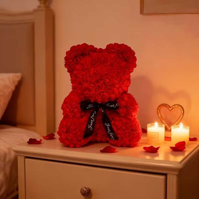 Мече от рози за Свети Валентин 25 см