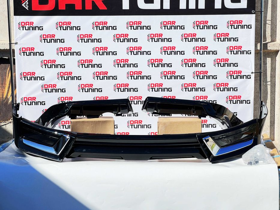 Обвес (губа, юбка) Toyota LC 200 TRD (2016-21) черный