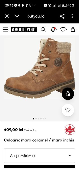 Ghete piele naturală Rieker