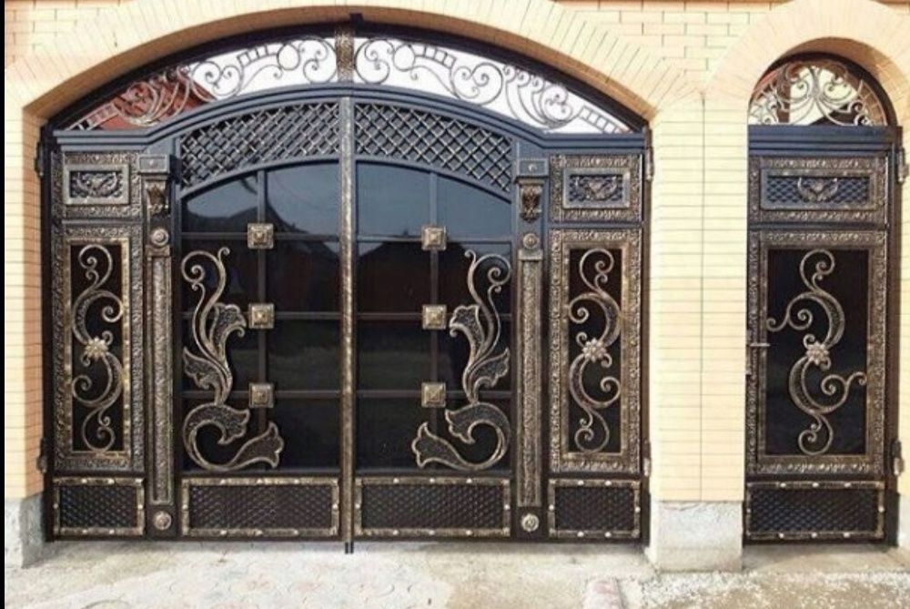 Решотка дарвоза навес