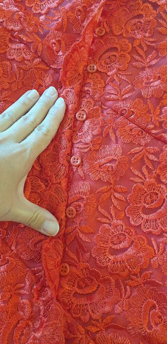 Официална дамска рокля в червен цвят+болеро