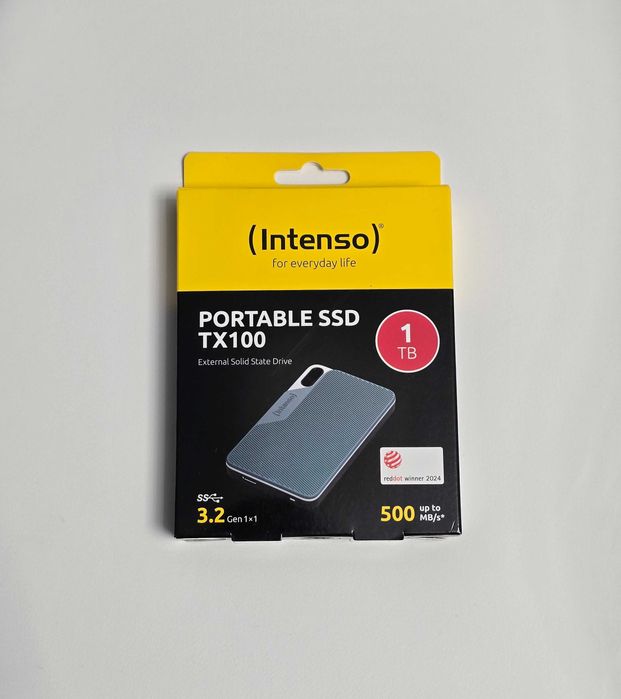 SSD extern Intenso TX100, 1 TB, portabil, albastru, USB 3.2 sigilat