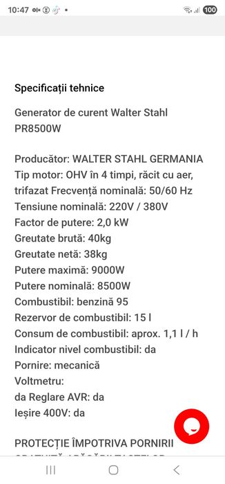 Generator curent import Germania 220v-380v