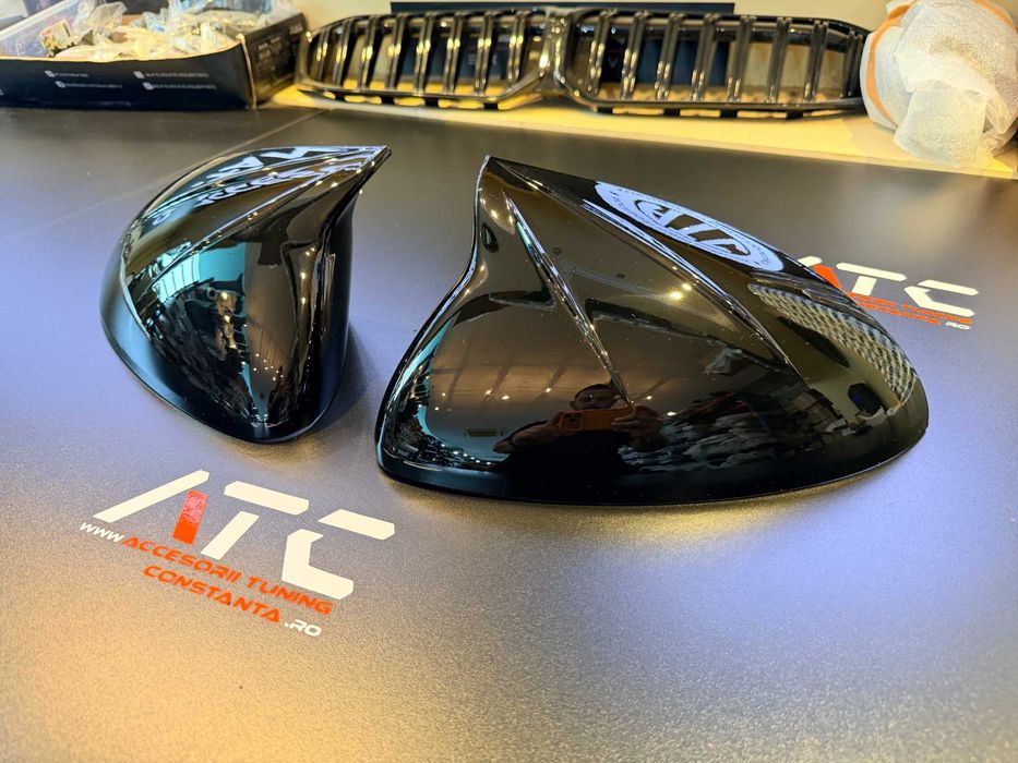 Capace Oglinzi Tip Batman - Porsche Cayenne 2011-2014 Negru Lucios