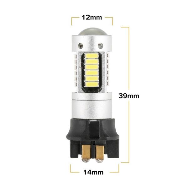 Set de 2 becuri led soclu PWY24W sau PW24W alb sau portocaliu