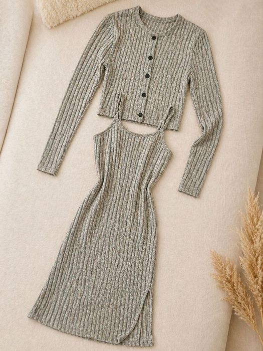 Комплект рокля с жилетка