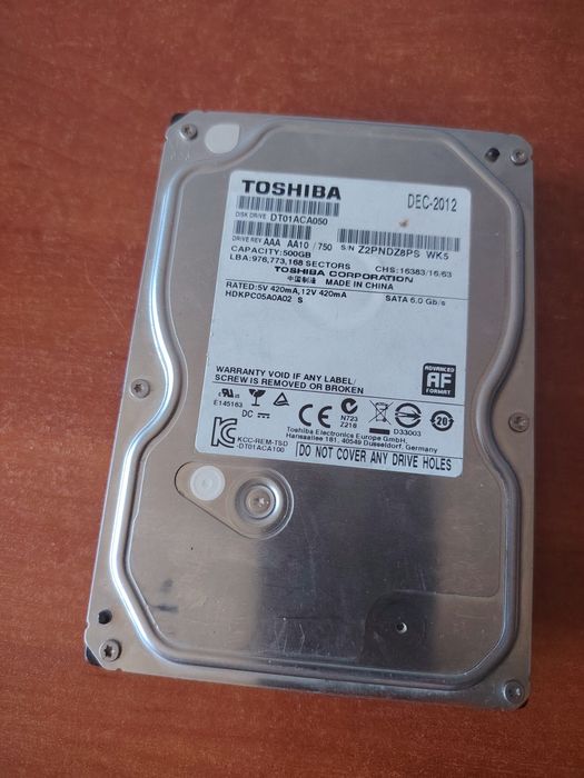 Продам HDD Toshiba 500GB