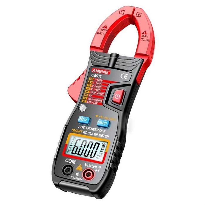Професионални амперклещи ANENG /LCD дисплей/600A/600V/60MΩ /40mF/10Hz