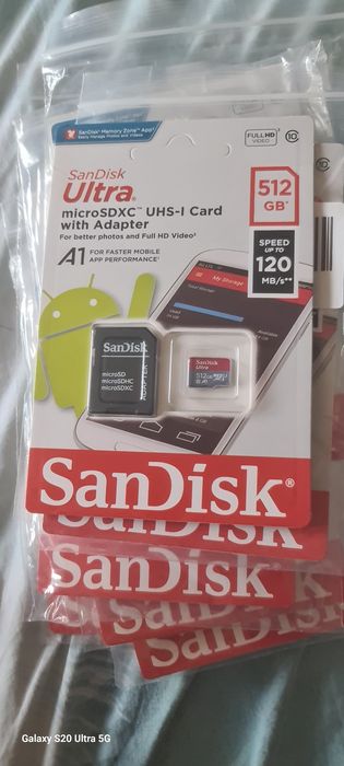 Vând carduri 4K  Micro Sd SanDisk  de 512 și 256    pt aparate foto,Drone,telefoane
