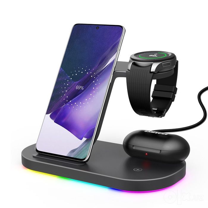 Bеспроводная зарядная док-станция 3-в-1 для устройств Samsung