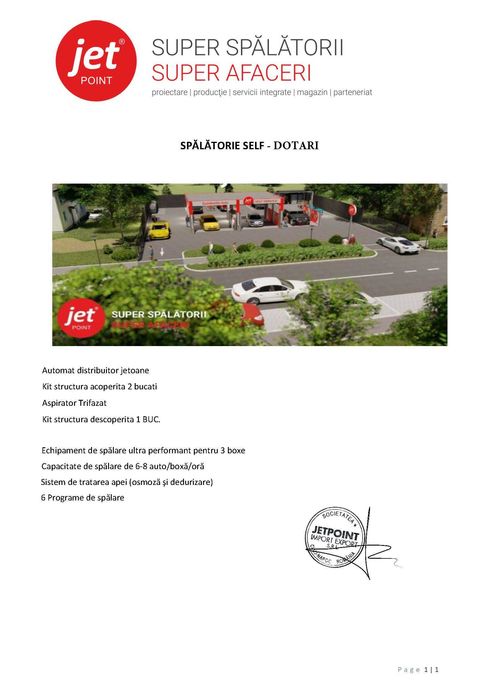 Vând spălătorie auto self-service Jet Point – NOUĂ, NEMONTATĂ – Fără locație – NU sunt producător