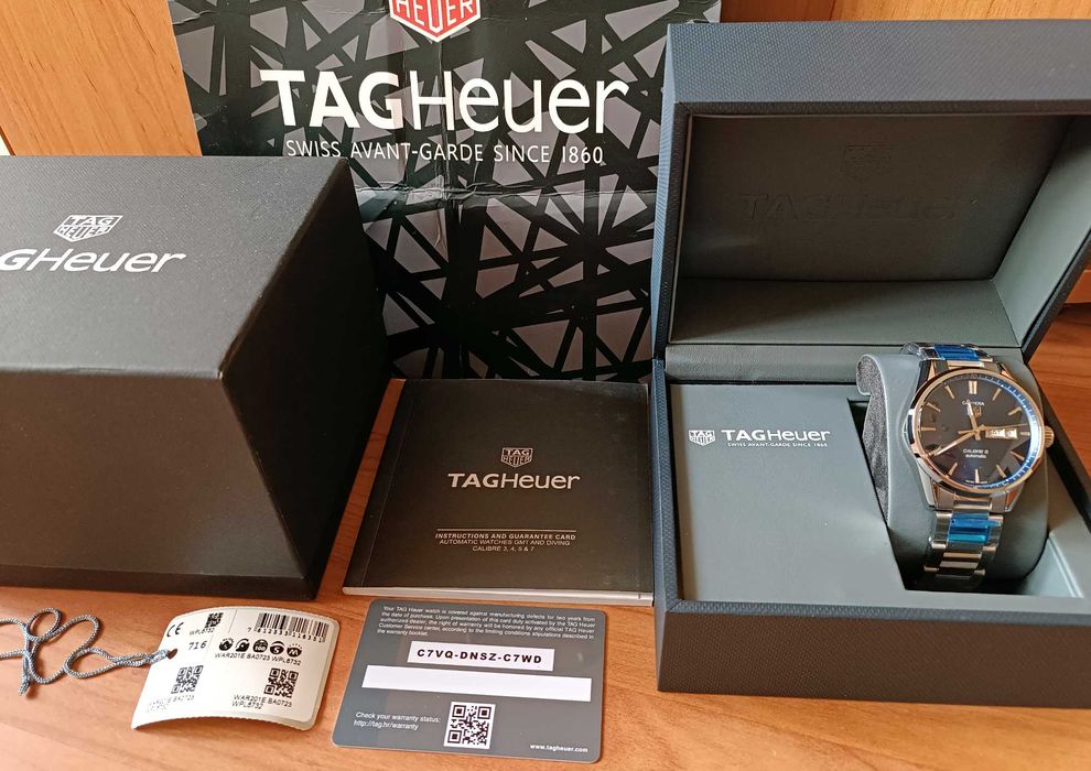 TAG HEUER CARRERA Calibre 5 DAY-DATE WAR201E Мъжки Часовник Нов