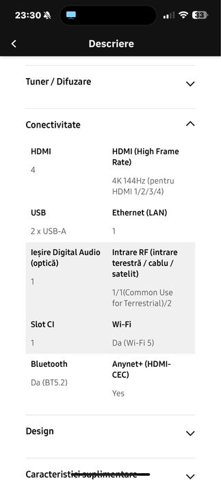 Televizor OLED Smart SAMSUNG 48S90D, Ultra HD 4K, 120cm
