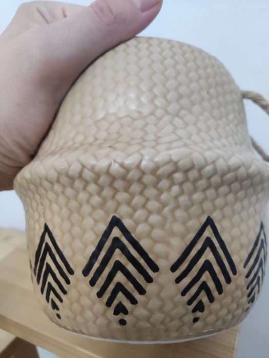 Комплект керамических "плетеных" кашпо