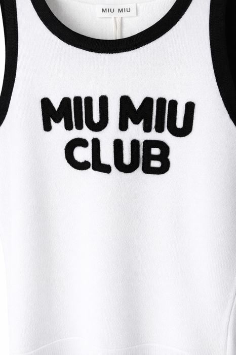 Miu Miu Club плетен топ | Черен, бял и бежов | Еластична материя