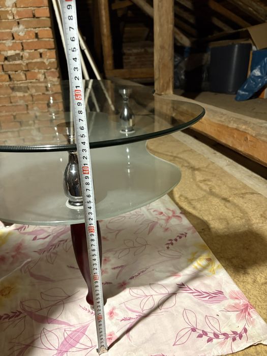 Холна маса две нива стъкло