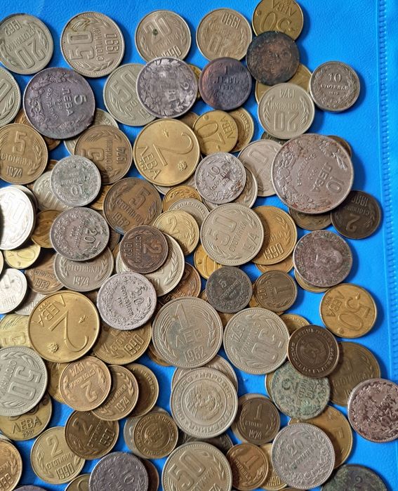 Лот стари чужди монети, стари български царски и соц монети