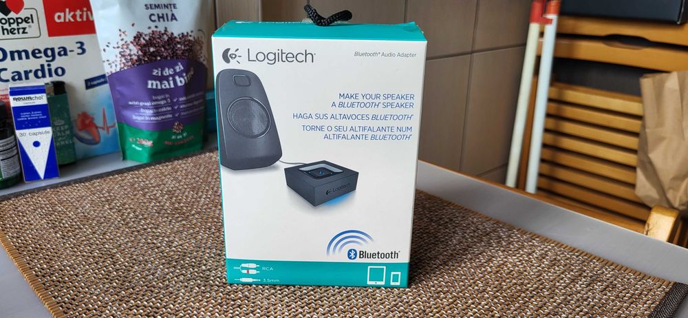 Logitech Bluetooth Audio Adapter, nou la cutie nefolosit, pachet complet, cadou bluetooth transmitter TaoTronics.